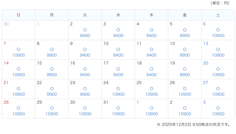 Tokyo Disneysea ticket calendar December