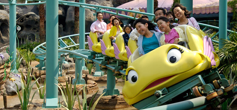 Tokyo Disneysea attraction Flounder's Flying Fish Coaster