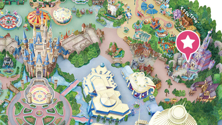 Tokyo Disneyland attraction Enchanted Tale of Beauty and the Beast access map