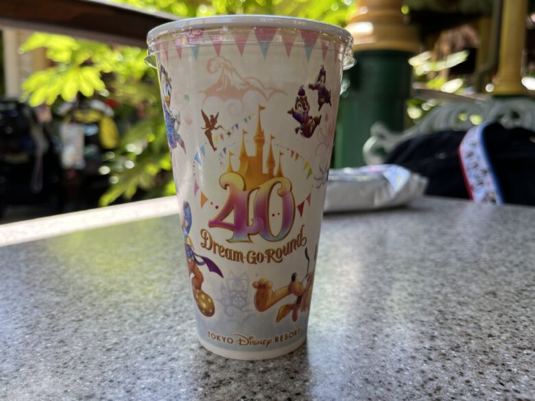 Tokyo Disneyland restaurant drink menu 40th paper cup