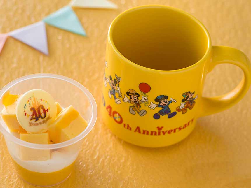 Tokyo Disneysea restaurant Zambini Brothers Ristorante Cheesecake Mango pudding with souvenir cup
