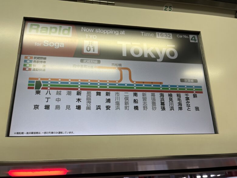 JR keiyo line Stop station information