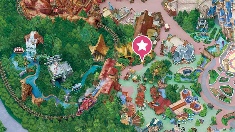 Tokyo Disneyland attraction　Enchanting Tiki Room: Stitch Presents “Aloha e Como Mai!” acces map