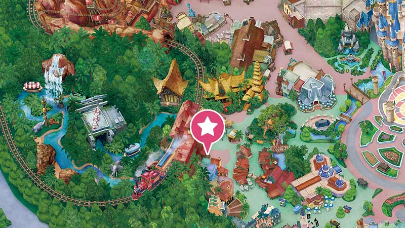 Tokyo Disneyland attraction Jungle Cruise: Wildlife Expedition access map