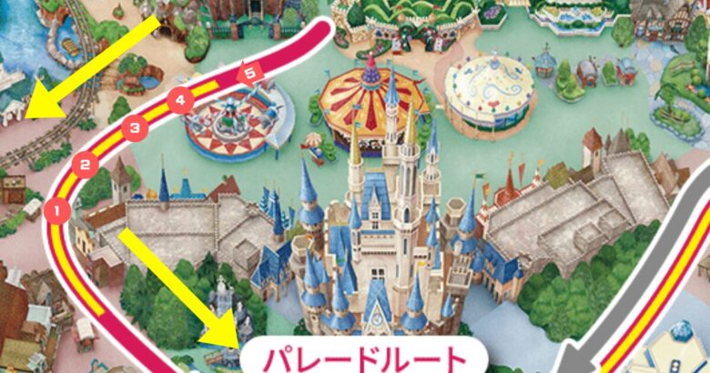 Tokyo Disneyland parade route 
Quacky Celebration★Donald the Legend! Float stop position