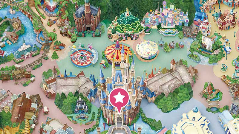 Tokyo Disneyland attraction 
Cinderella's Fairytale Hall access map