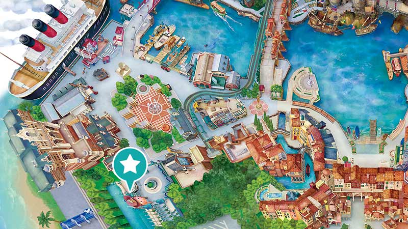 Tokyo Disneysea attraction Toy Story Mania! access map