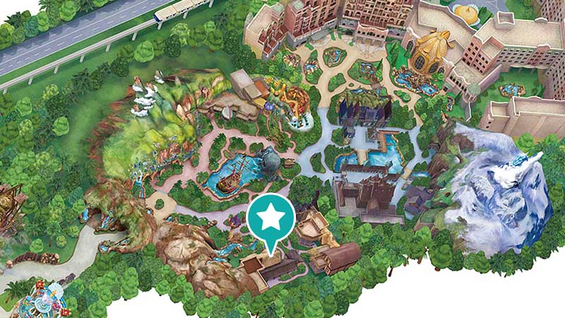 Tokyo Disneysea attraction Rapunzel's Lantern Festival access map