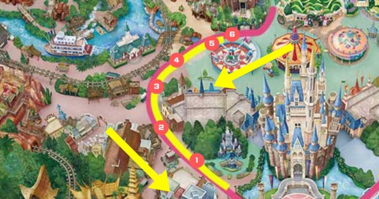 Tokyo Disneyland parade Toys Wonderful Christmas! Float stop position map