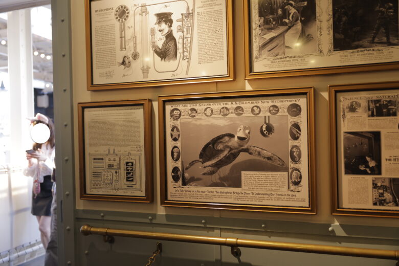 Inside the "Turtle Talk" attraction at Tokyo DisneySea