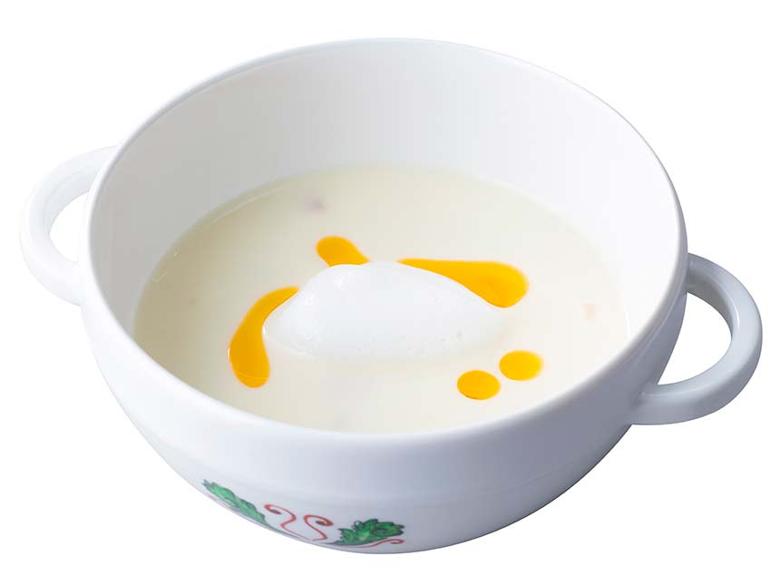 カリフラワーとエビのクリームスープ、カフェ・ポルトフィーノで500円